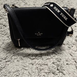Kate Spade Black Crossbody Bag with Logo Strap